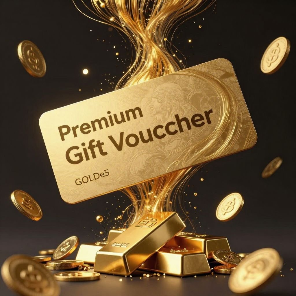 Premium digital gold gift voucher card